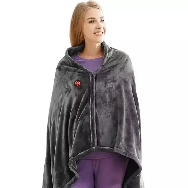 USB Electric Heated Blanket – 3 Heat Levels, Wearable & Washable Heated Blanket Zpaxo Grey01 85x150CM