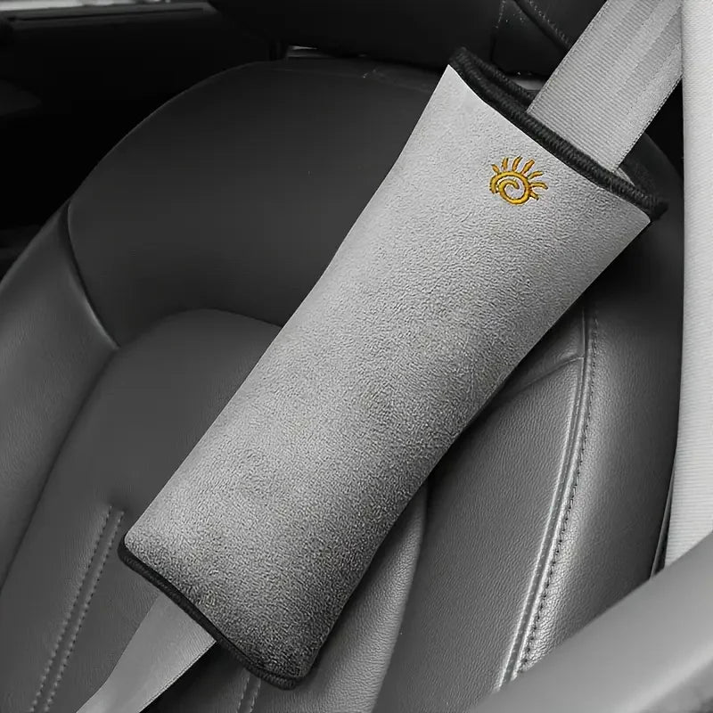 Kids Car Seat Shoulder Protector & Neck Pillow - Soft Velvet Cushion, Lightweight & Durable, Grey, Dry Clean Only Zpaxo grey