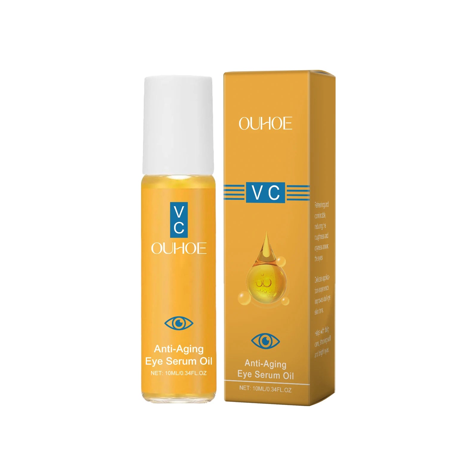 Anti Aging Eye Essence Oil Firming Brightening Reduce Wrinkle Fade Fine Lines Remove Puffiness Hydrating Smooth VC Eye Serum Oil Zpaxo