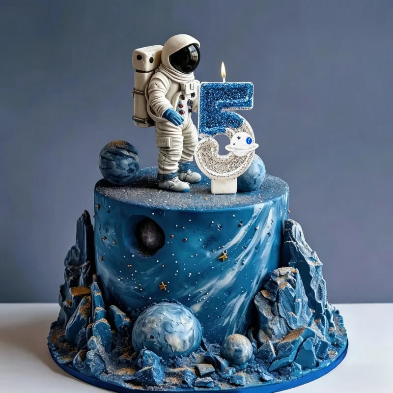 Space-themed Numbered Birthday Candles 0 9 Number Combinations
