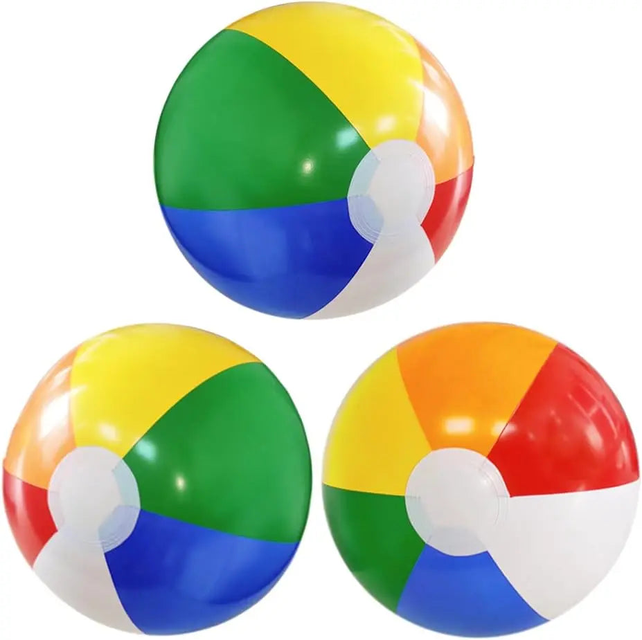 Summer Inflatable Beach Balls Rainbow Striped Pool Party Games Adults