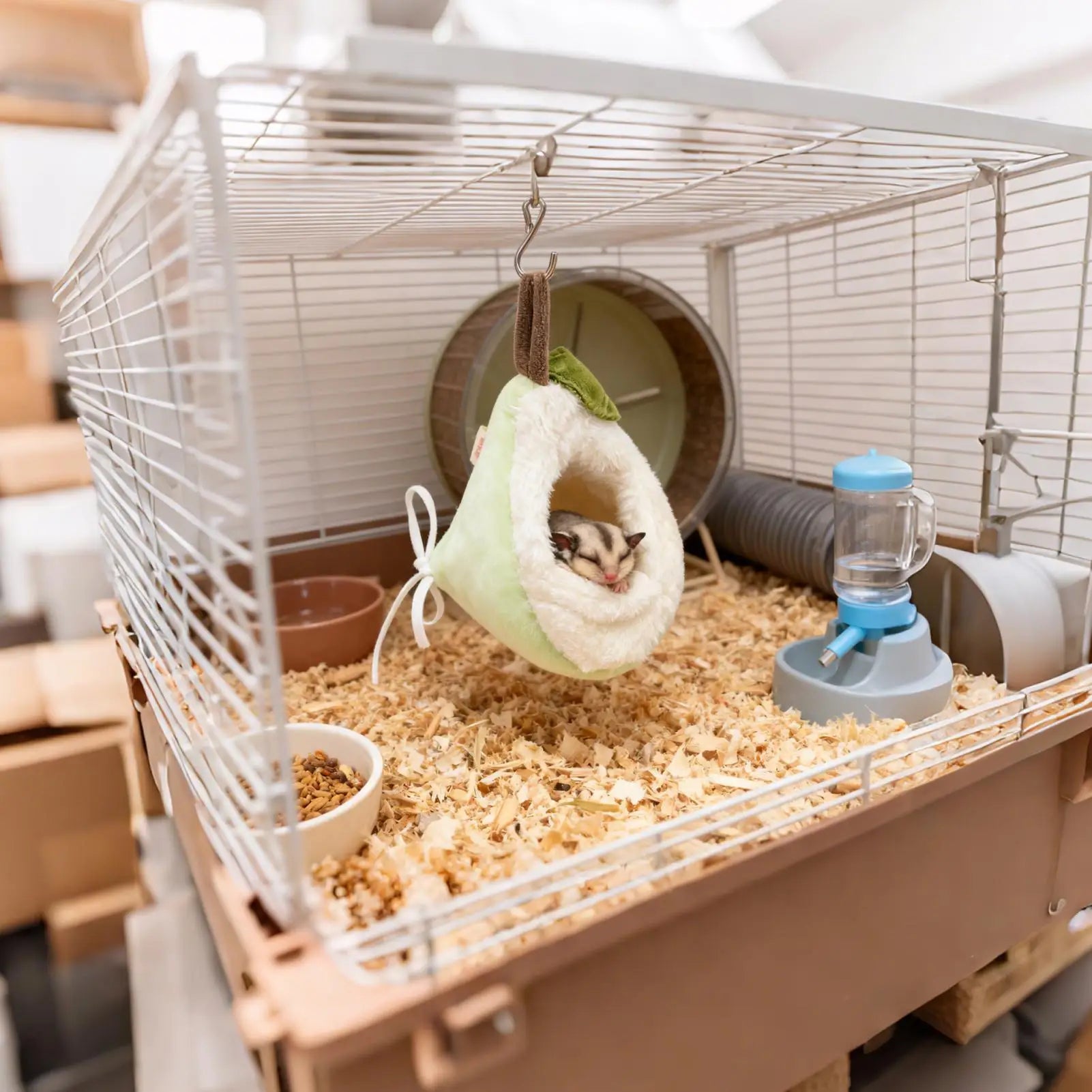 Chinchilla Hammock with Hook House Funny Decor Funny Hamster Bed Warm Nest for Chinchilla Ferret Sugar Glider Squirrel Bunny Zpaxo
