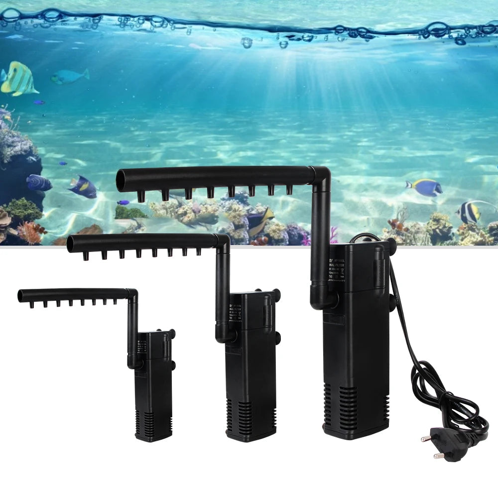 EU Plug Aquarium Fish Tank Oxygen Increasing Pump Low Level Water