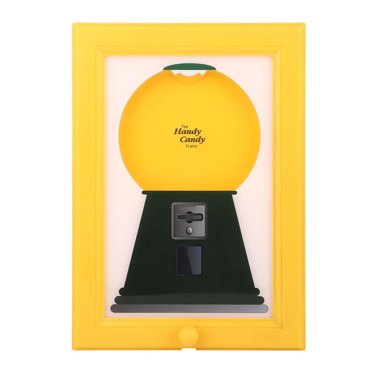 2 in 1 Creative Candy Dispenser Picture Frame Wall Mount Gumball Machine For Desk Countertop Kids Adults Office Sweet Display Gi Zpaxo YELLOW