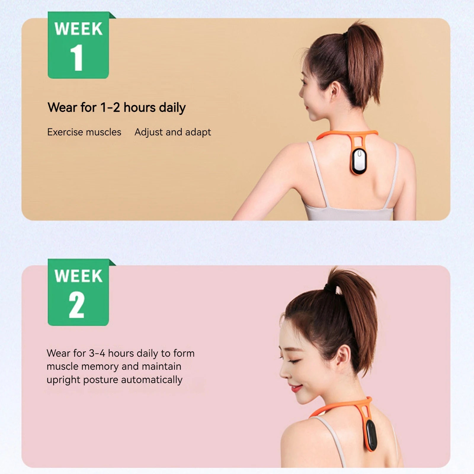 Smart Posture Corrector Vibration Reminder Neck Hump Realtime