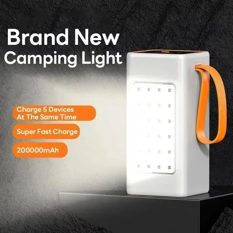 500000mAh Outdoor Large Capacity Power Bank 120W Fast Charging External Spare Battery with LED Light For iPhone Xiaomi Samsung Zpaxo