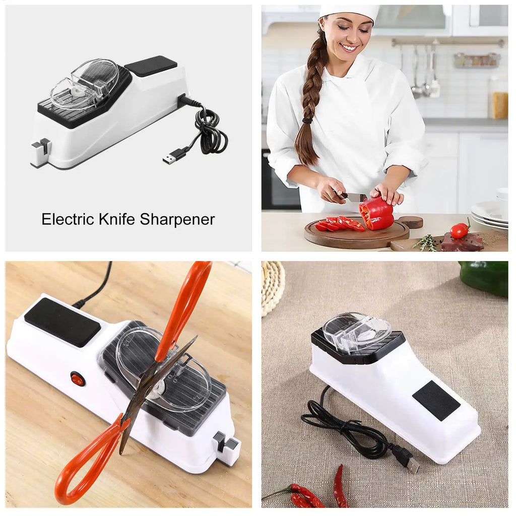 Electric Knife Sharpener Adjustable Kitchen Tool 5 Seconds Quick