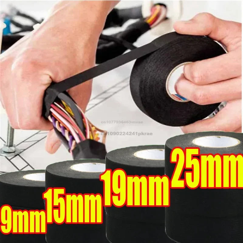 Black Electrical Insulating Tape Fabric Adhesive Tape Automotive Cloth Tape Sound Absorbing Tapes Heat Waterproof Resistance Zpaxo