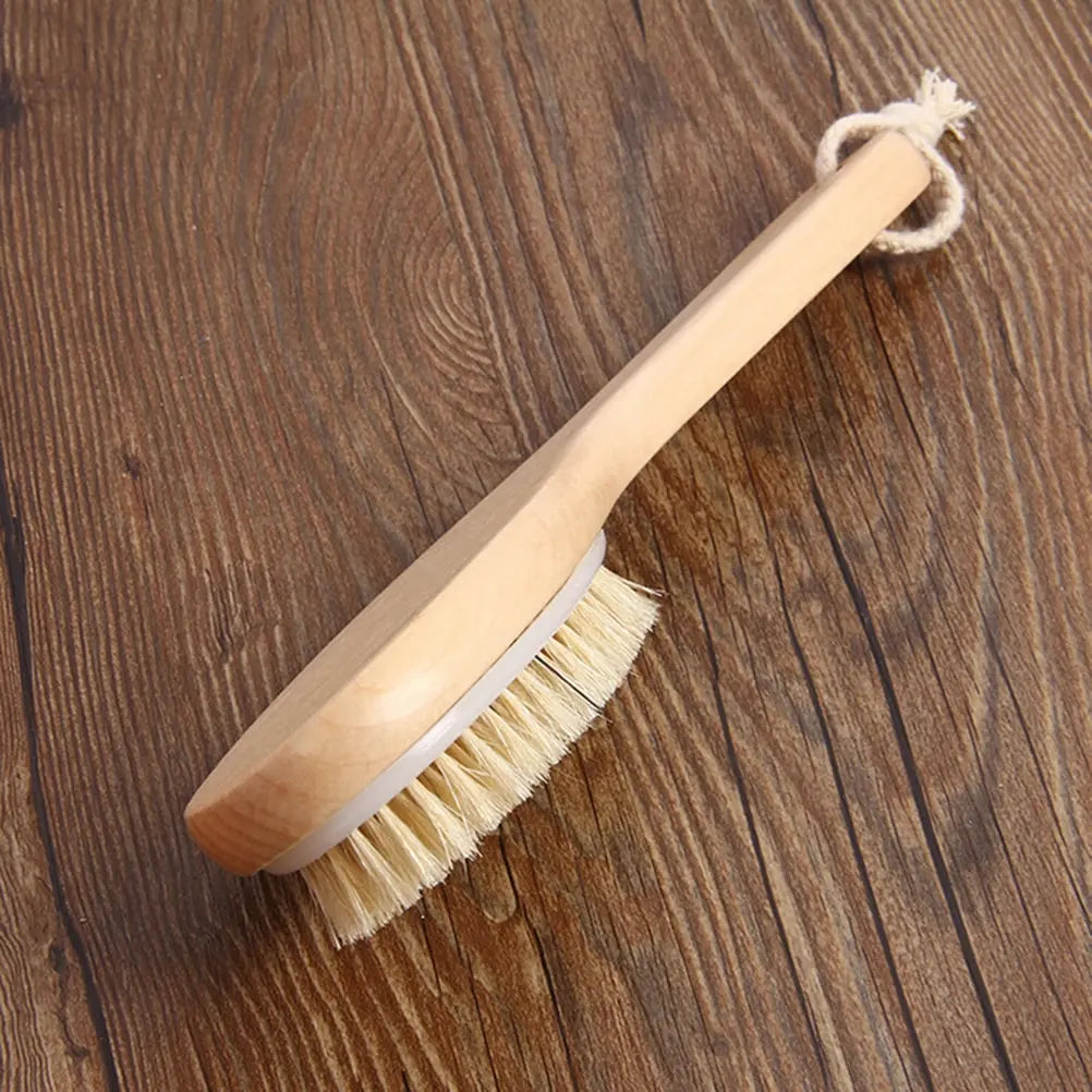 Full Body Natural Bristle Dry Skin Exfoliation Brush Detox Fight