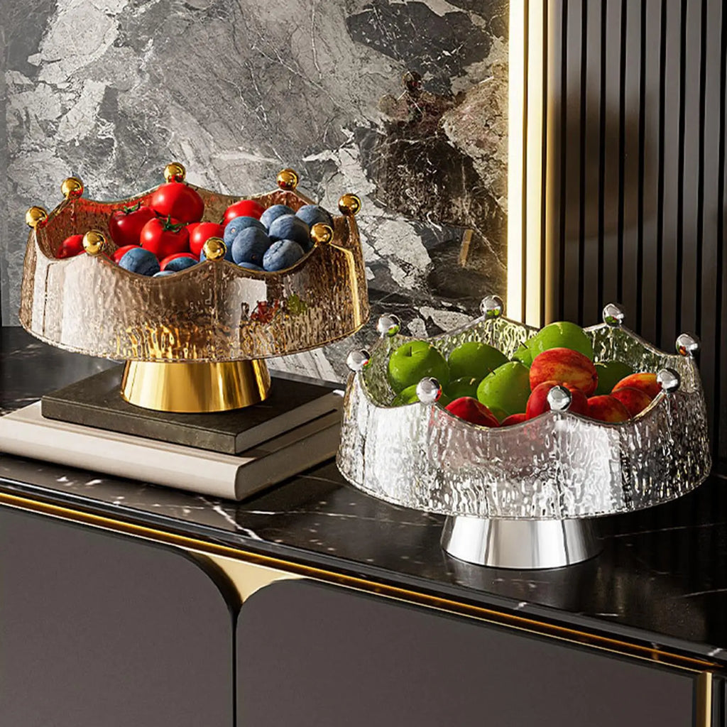 Fruit Bowl Counter 8 Forks Decorative Dish Organizer Serving Dining