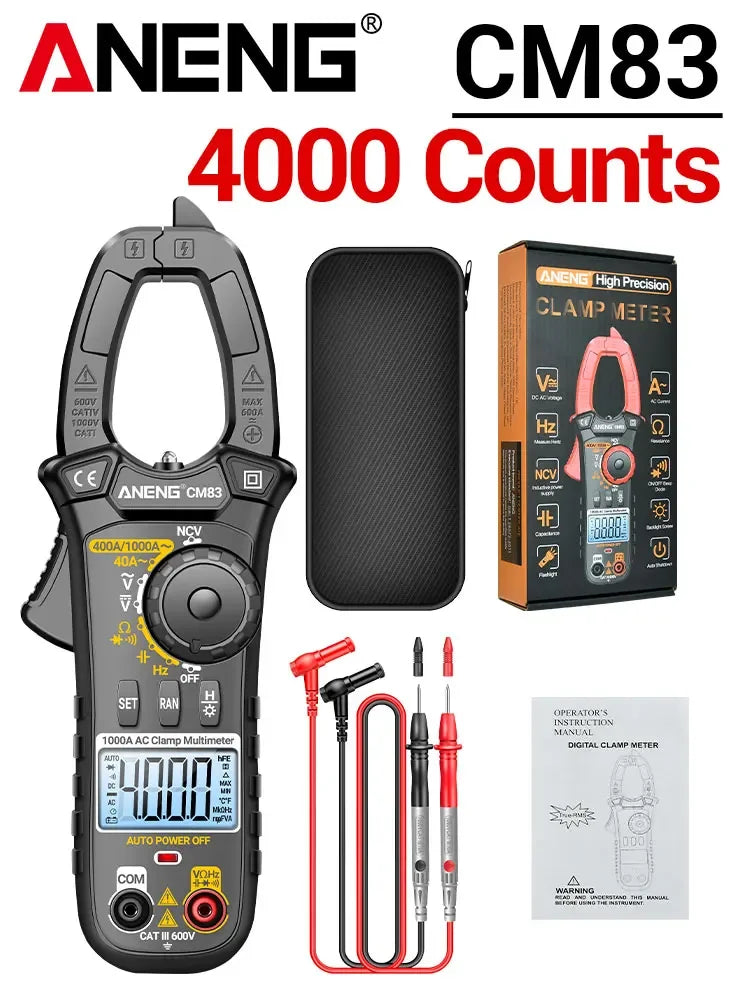 Digital Clamp Multimeter ANENG CM83 Tester 4000 Count AC DC Current