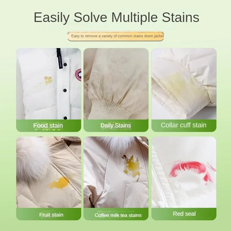 Down Jacket Dry Cleaning Spray Downwear Detergent Agent Dry Cleaner Oil Stain Remover Down Jacket Clothing Foam Cleaning Liquid Zpaxo