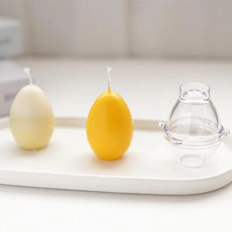 3D Egg Shape Plastic Candle Making Mold Easter Reusable DIY Handmade