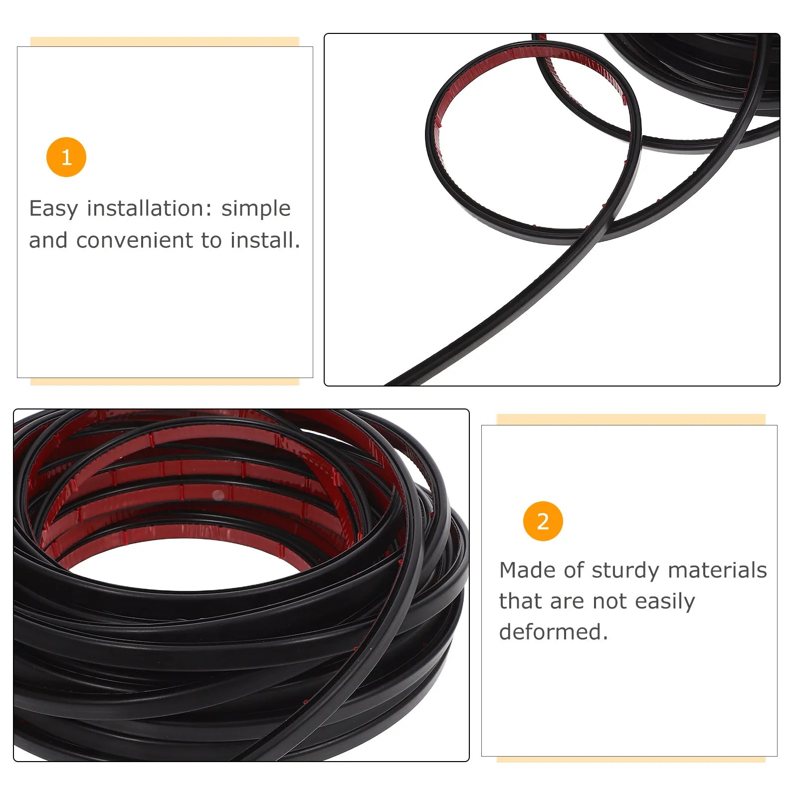 15M Flexible Tpe Door Weather Stripping Self Adhesive Seal Strip