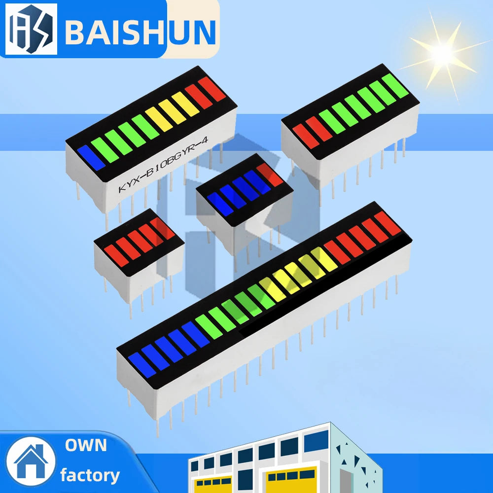 LED Battery Level Indicator Bright 5-20 Segments Red White Blue Zpaxo