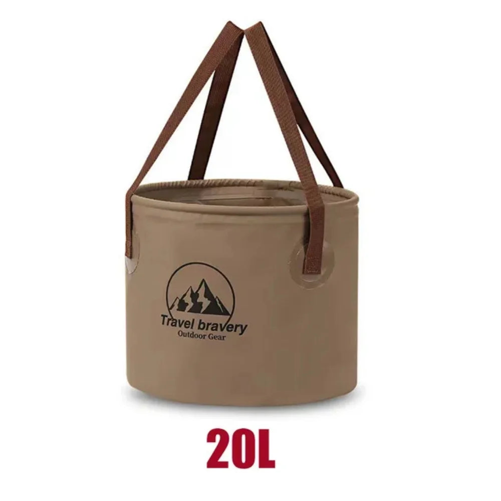 Handheld Bucket Outdoor Foldable Waterproof Sink Portable Travel Zpaxo Coffee 20L