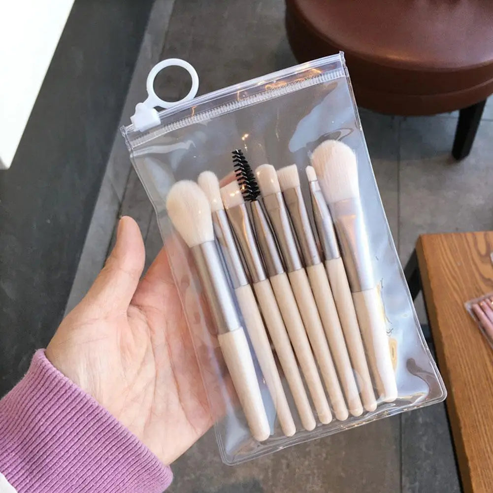 8-Piece Portable Mini Makeup Brush Set – Soft Synthetic Brushes Makeup Brush Set Zpaxo C