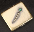 Vintage Relief jade Capacity 20pcs Cigarette Storage Case Pocket Metal Cigarettes Holder Vintage Relief Feather Men's Gifts Boxs Zpaxo Feather