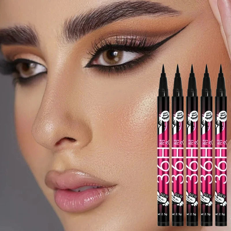 Black Smooth Liquid Eyeliner Pen Waterproof Long-lasting Ultra-fine