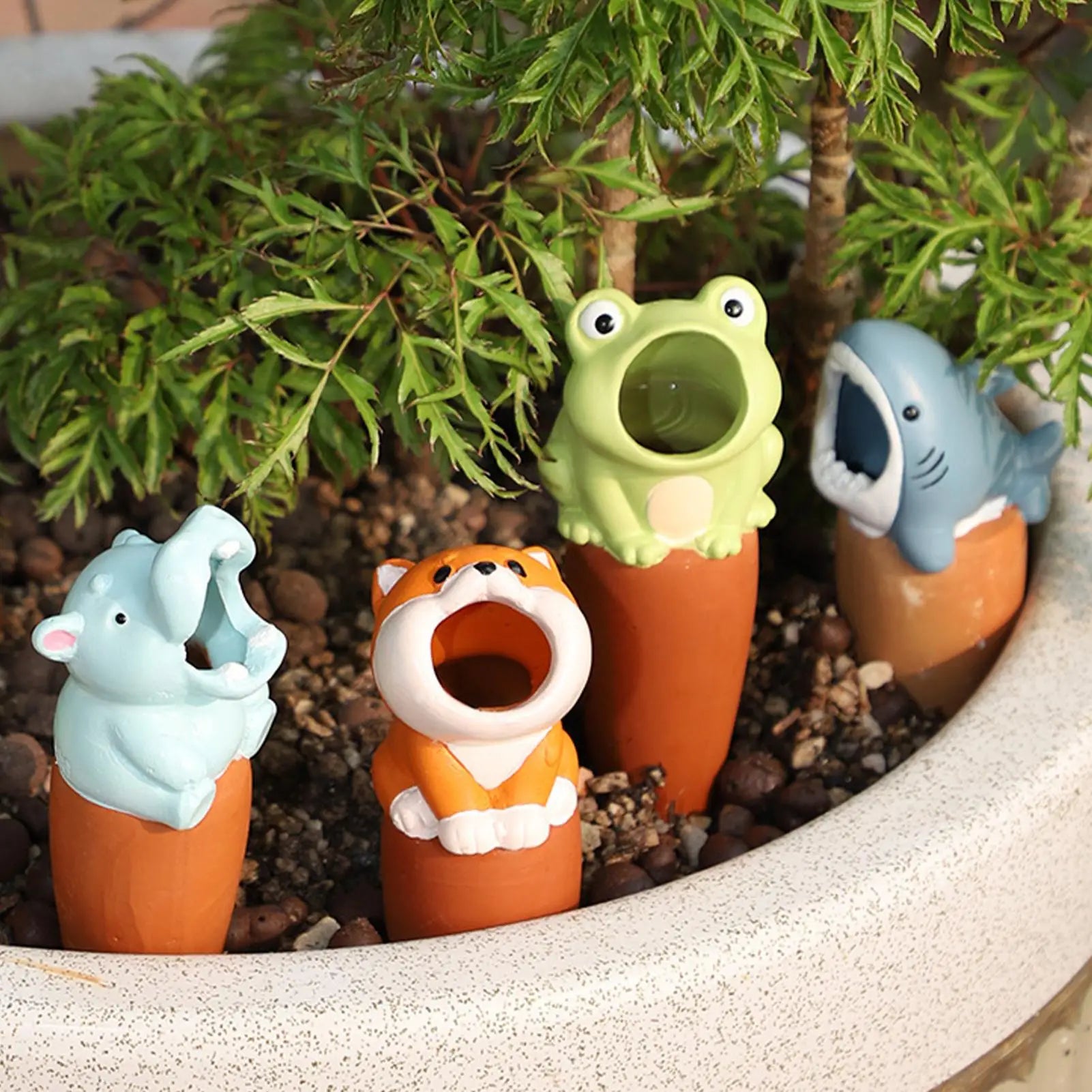 6-Pack Cartoon Terracotta Self-Watering Globes | Plant Spikes Self-Watering Globes Zpaxo