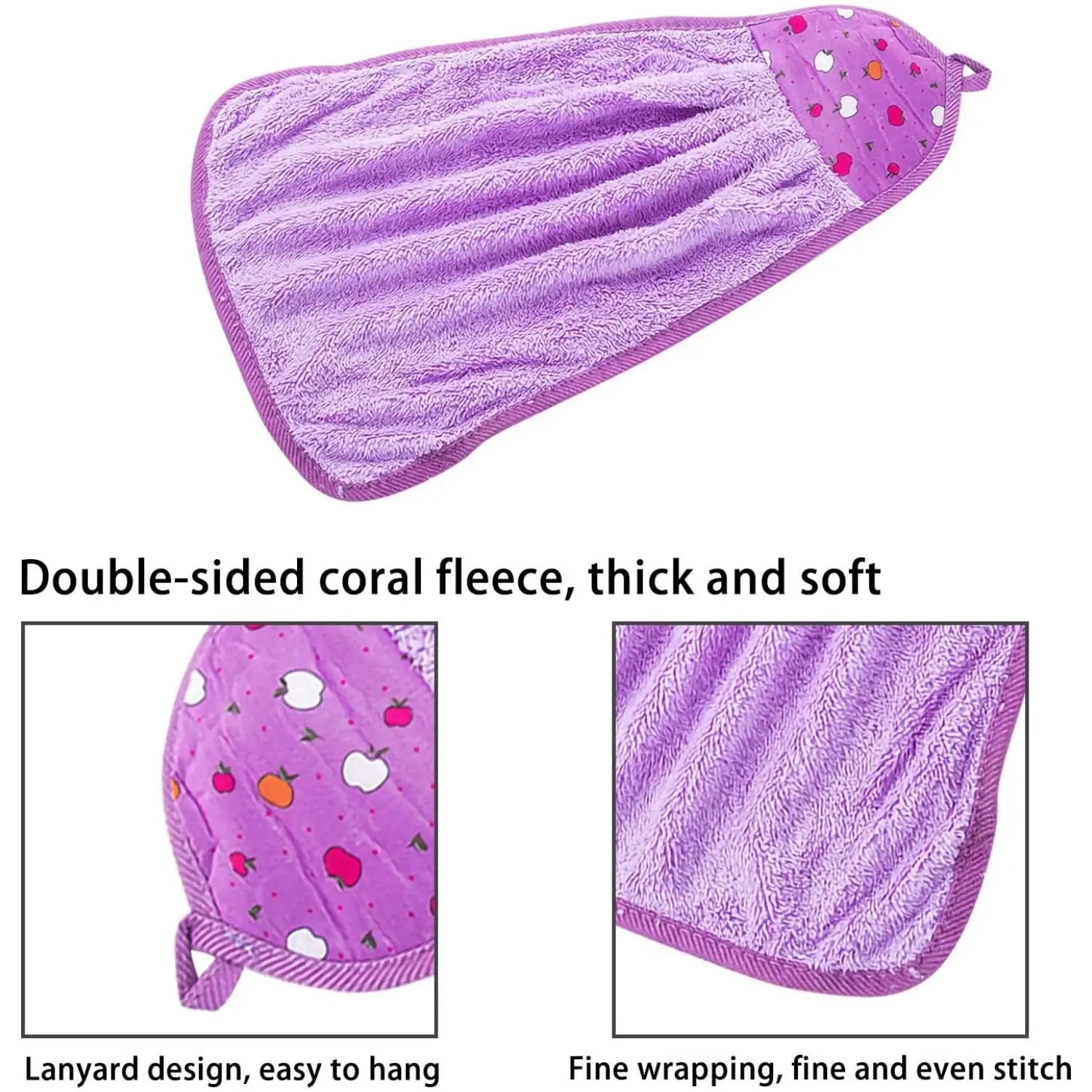 4-Pack Wall-Mounted Quick-Dry Plush Hand Towels | Kitchen & Bath