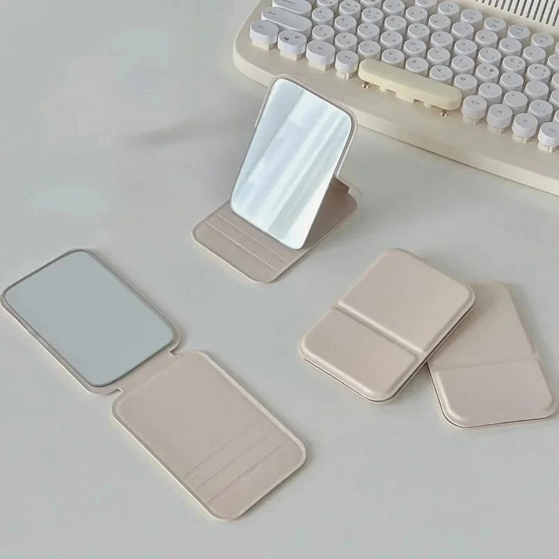 PU Leather Foldable Compact Makeup Mirror – Pocket Mirror Compact Makeup Mirror Zpaxo
