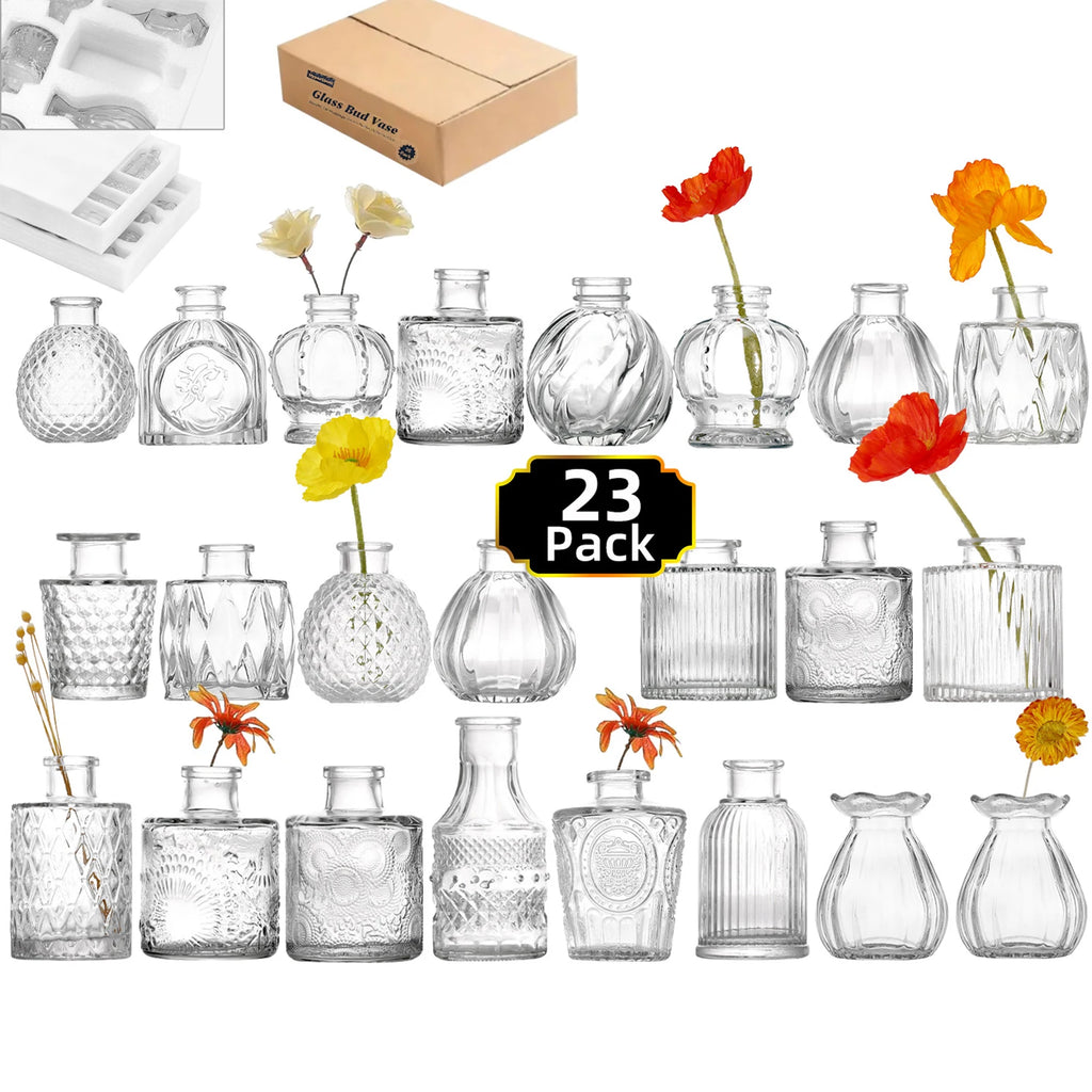 Glass Bud Vase Clear Decorative Vases Home Wedding Table Decorations