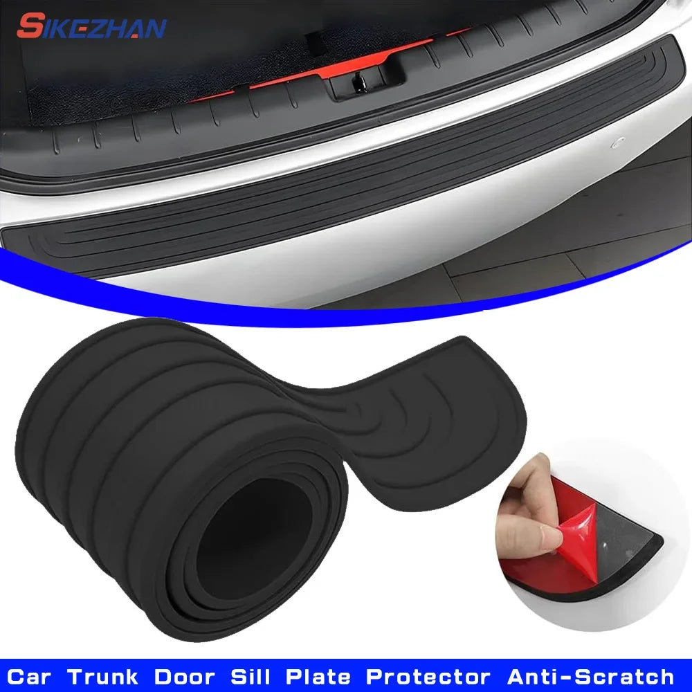 Universal Car Trunk Door Sill Plate Protector Anti-Scratch Rubber Rear Bumper Guard Anti-Collision Protector Strip Zpaxo
