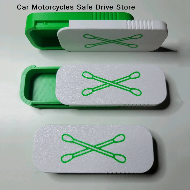 CMNew Mini Sliding Cotton Swab Storage Box Keychain Portable Case