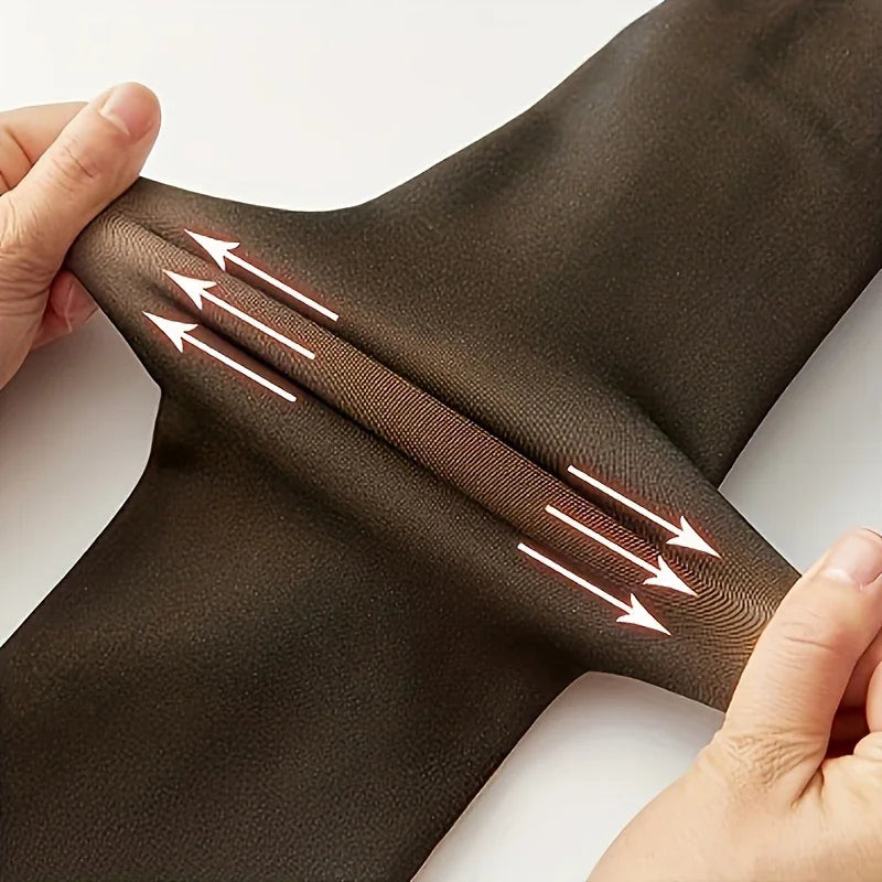 Insulated Tights Women's Fleece Lined Tights Ladies Fake Translucent Socks High Waist Thermal Leggings Stocking Insulated Pants Zpaxo