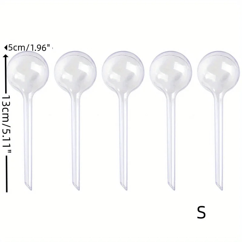5 Automatic Plant Water Feeders Watering Indoor Outdoor Flower Pot Zpaxo Transparent - Small