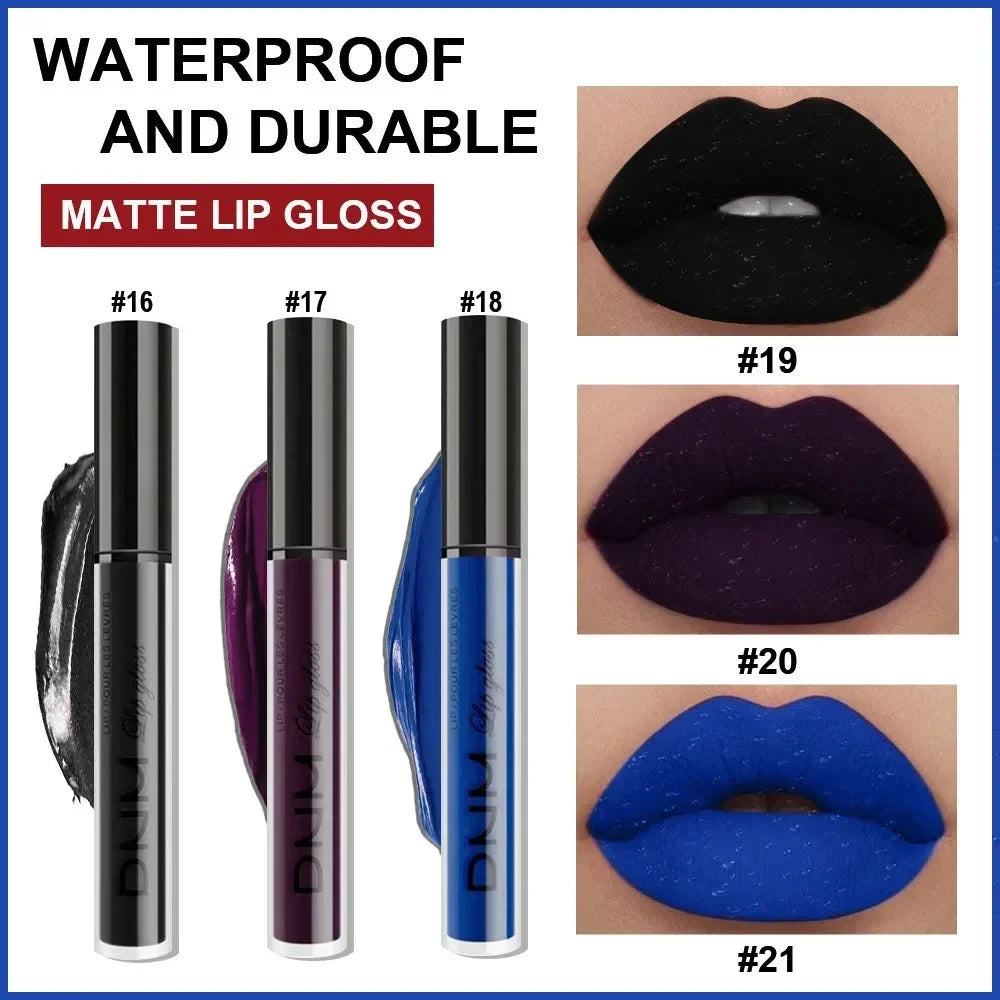 3 Colors Matte Velvet Lip Gloss Non-stick Cup Waterproof Long-lasting