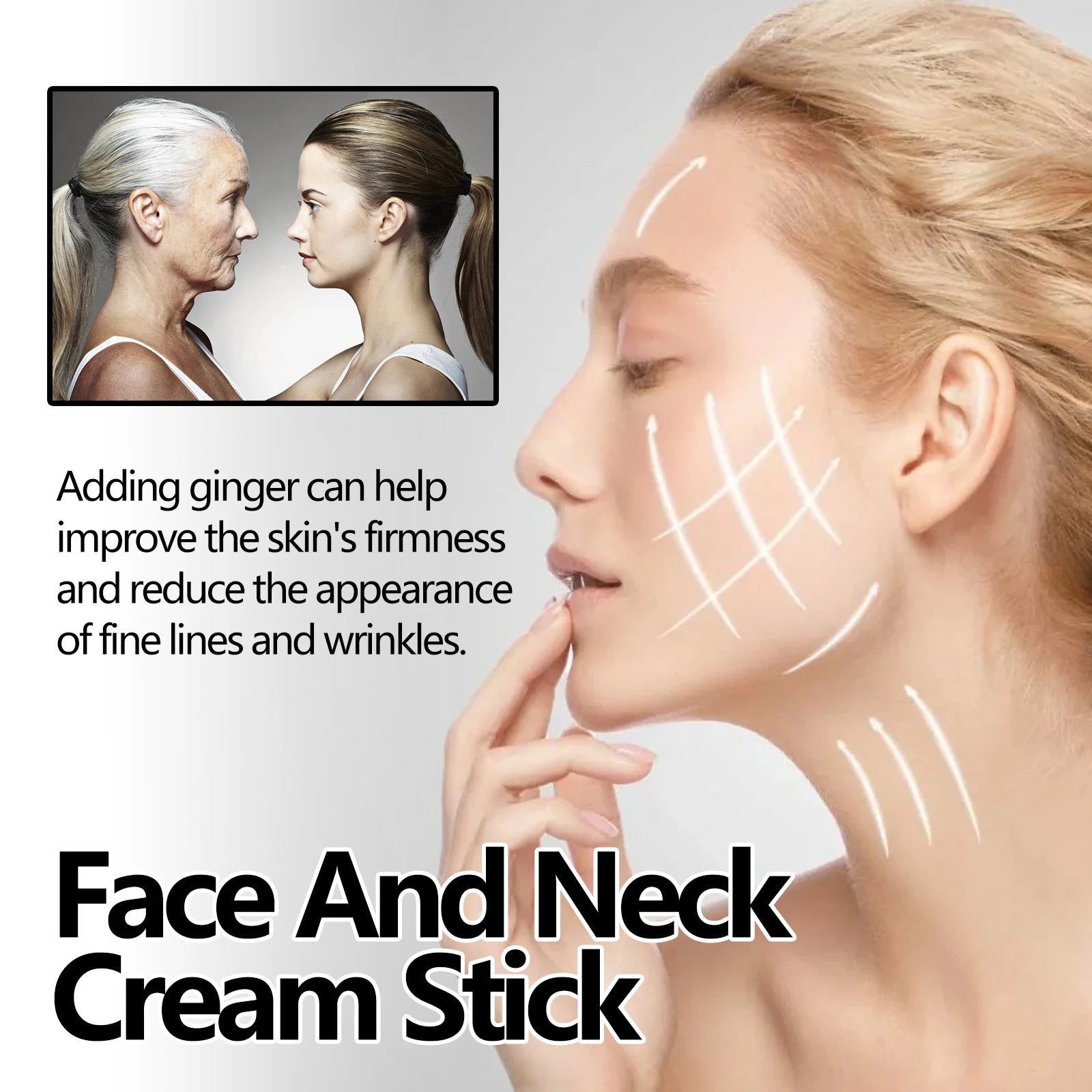 Turmeric Face and Neck Firming Cream Stick for Wrinkles Dark Spot Hydrating Anti Aging Skin Tightening Moisturizer for Women Men Zpaxo