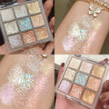 9 Colors Glitter Eyeshadow Palette Earth Color Pearlescent Eye Shadow Shimmer Highlights Sparkling Sequin Blue Purple Eye Makeup Zpaxo Gold