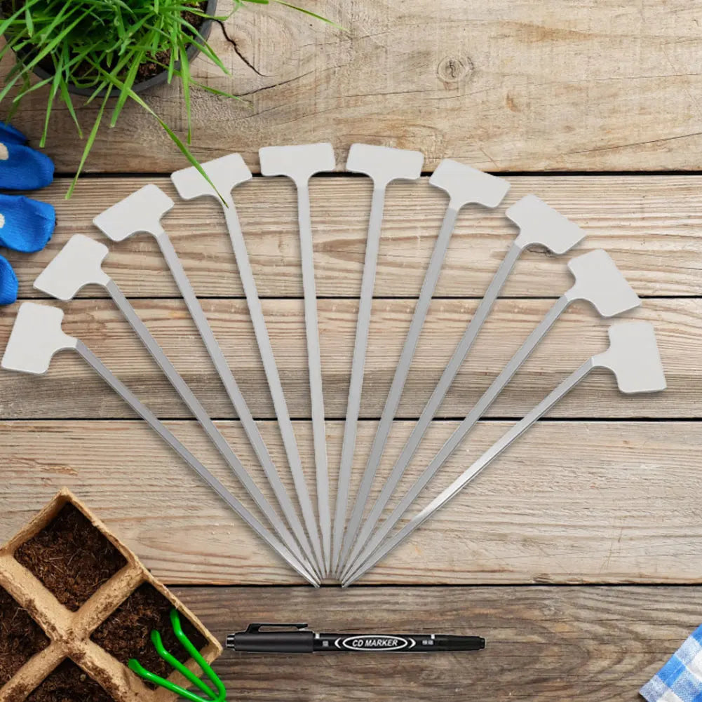 10Pcs Garden Stake Tags Weatherproof Stainless Steel Garden Markers Plant Markers for Plants Vegetables Seedlings Flowers Zpaxo