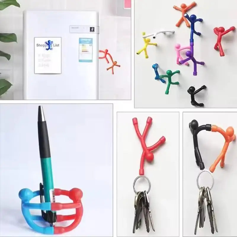 5/10pcs Fridge Magnet Cute Mini Man Flexible Magnetic Sticker for Refrigerator DIY Hook Home Office Decor Refrigerator Magnets Zpaxo