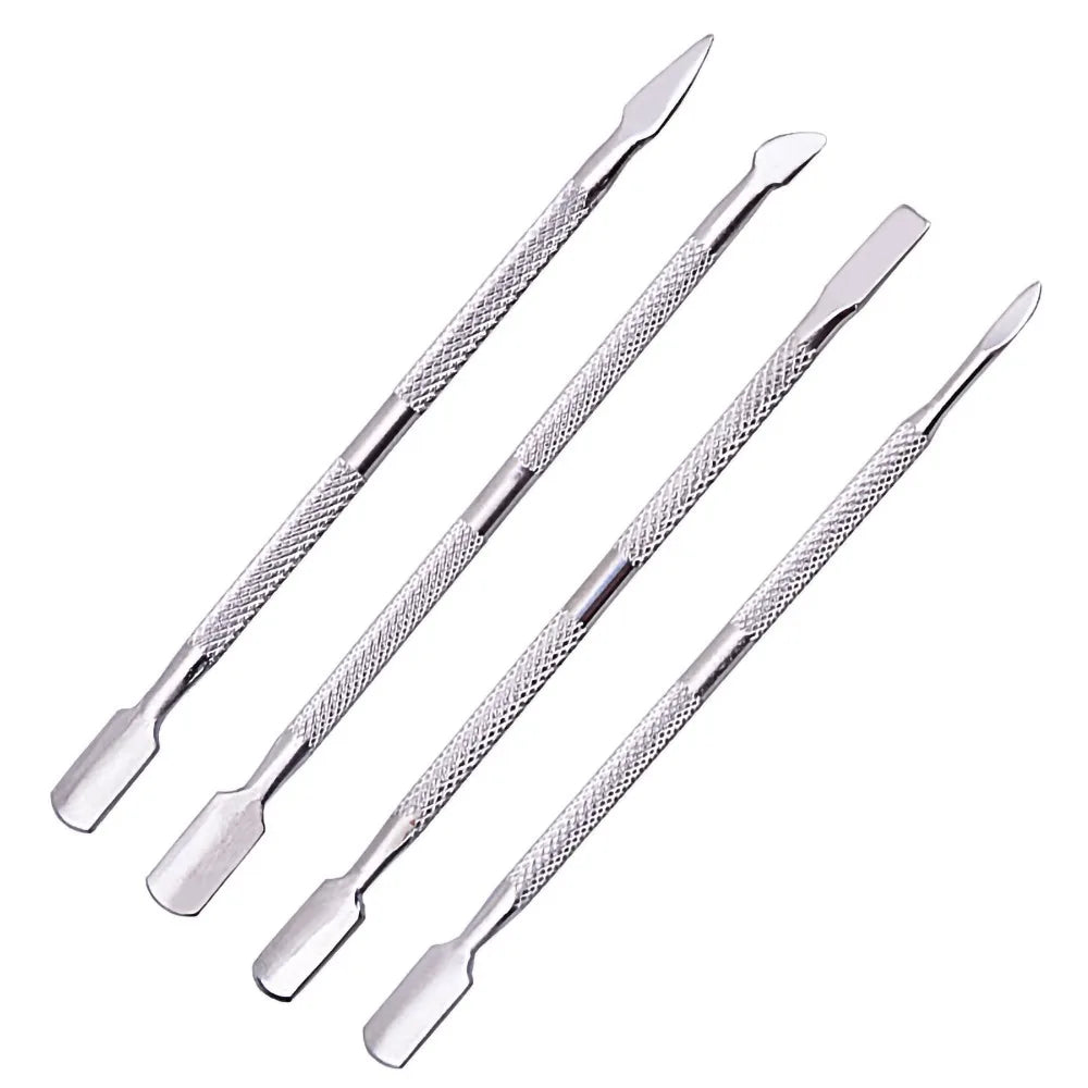 Stainless Steel Cuticle Pusher Small Compact Textured Appearance Nail Zpaxo Light Grey