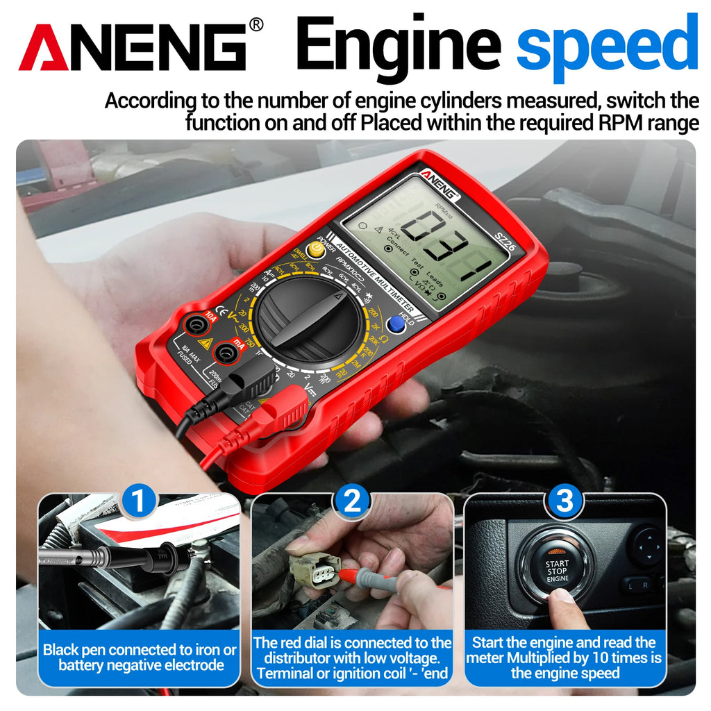 Precision Digital Display Auto Repair Electrician Testing Instrument