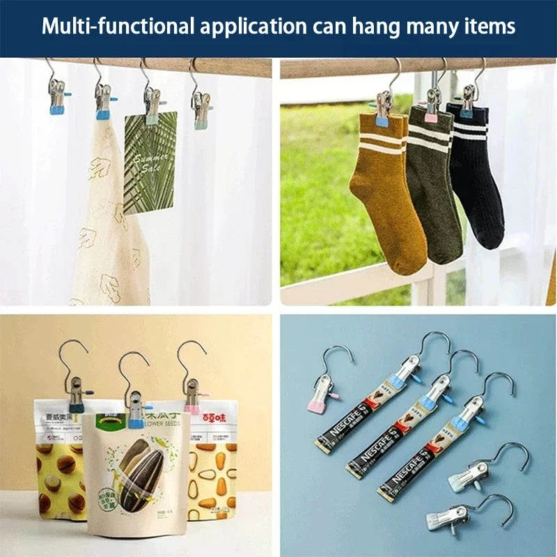 Stainless Steel Clothes Hangers Clips Hanging Underwear Socks Zpaxo