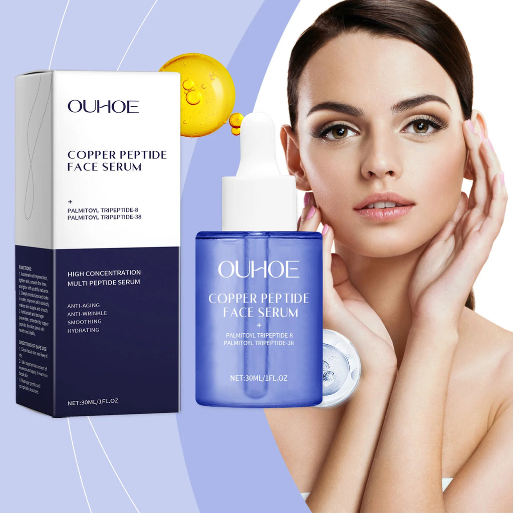 Copper Peptide Facial Serum Firming Skin Lighten Fine Lines Hydrating Moisturizing Smooth Facial Skin Brightening Care Serum Zpaxo