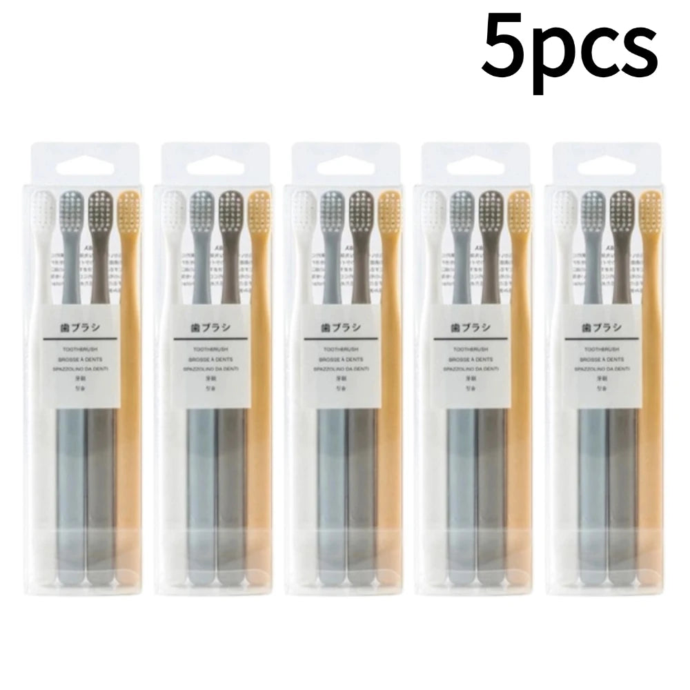 Soft Bristle Small Head Toothbrush Natural Material Ultra Dense Soft Bristles Toothbrush Family Travel Disposable Toothbrush Zpaxo 5pcs