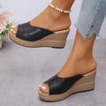 Concise 2026 New Women Sandals Platform Wedge Shoes for Women Open Toe Thick Sole Summer Shoes Woman Fashion High Heel Sandals Zpaxo black 42