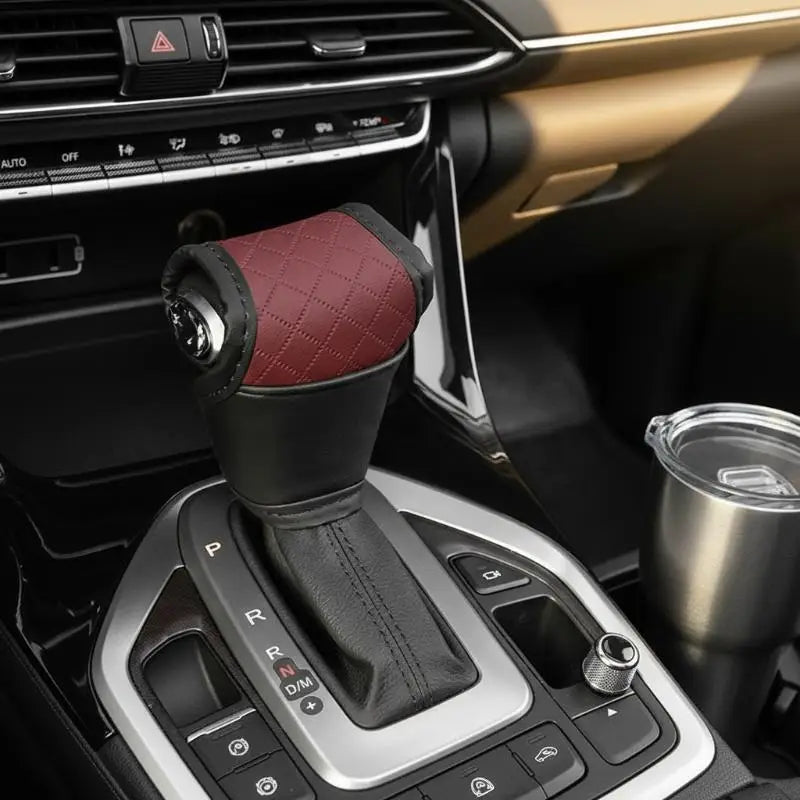 PU Leather Car Gear Shift Knob Cover – Universal Non-Slip Protector