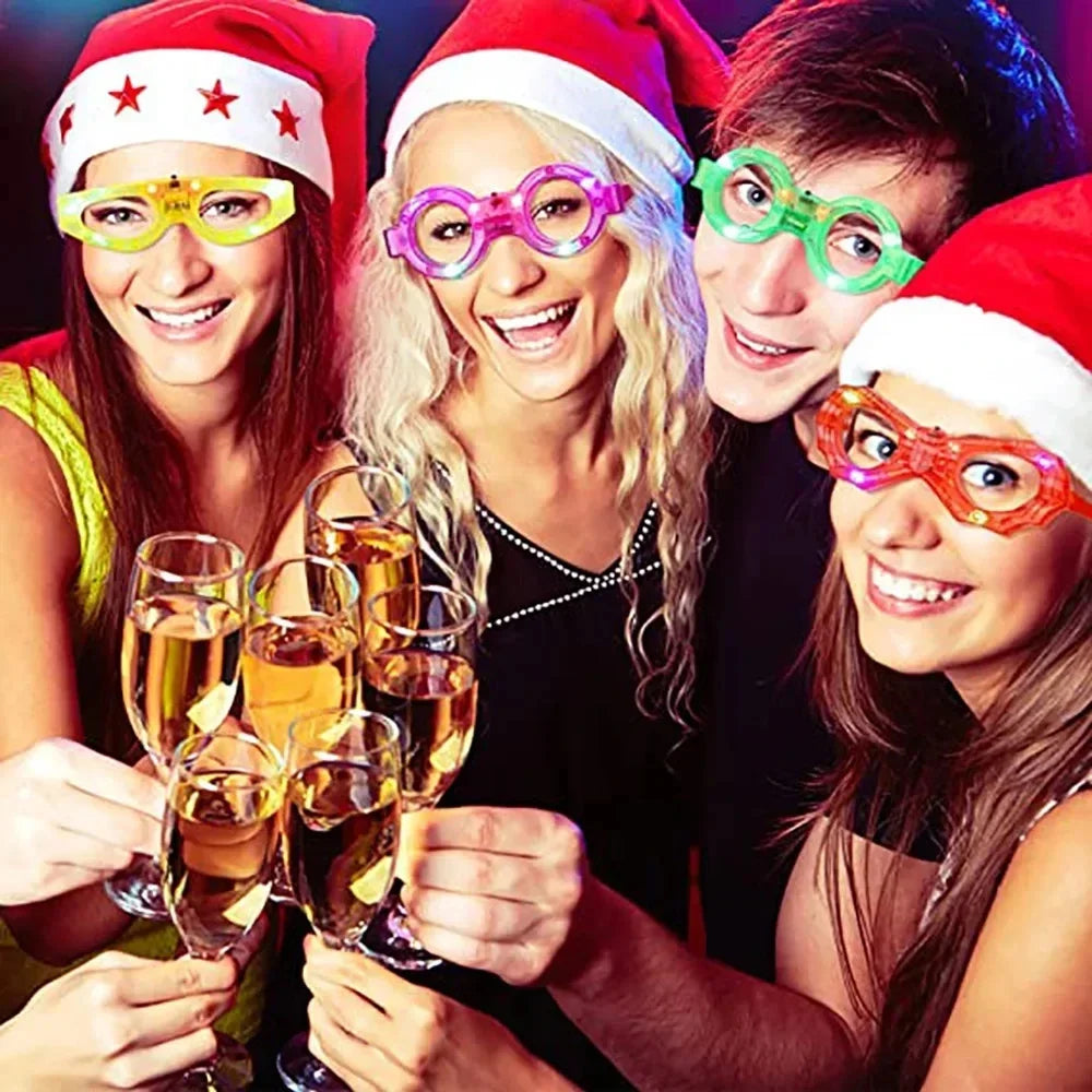 LED Flashing Multi Party Star Glasses Neon Light Up Sunglasses