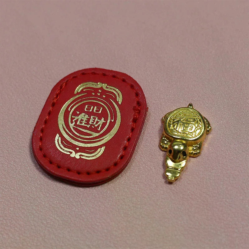 Fengshui Lucky Turtle Wallet Charm Money-biting TurtleOrnaments Decor With "Daily Wealth" For Longevity Financial Stability Zpaxo