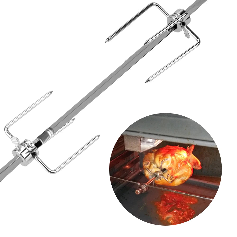Stainless Steel BBQ Forks Charcoal Chicken Grill Rotisserie Meat Fork