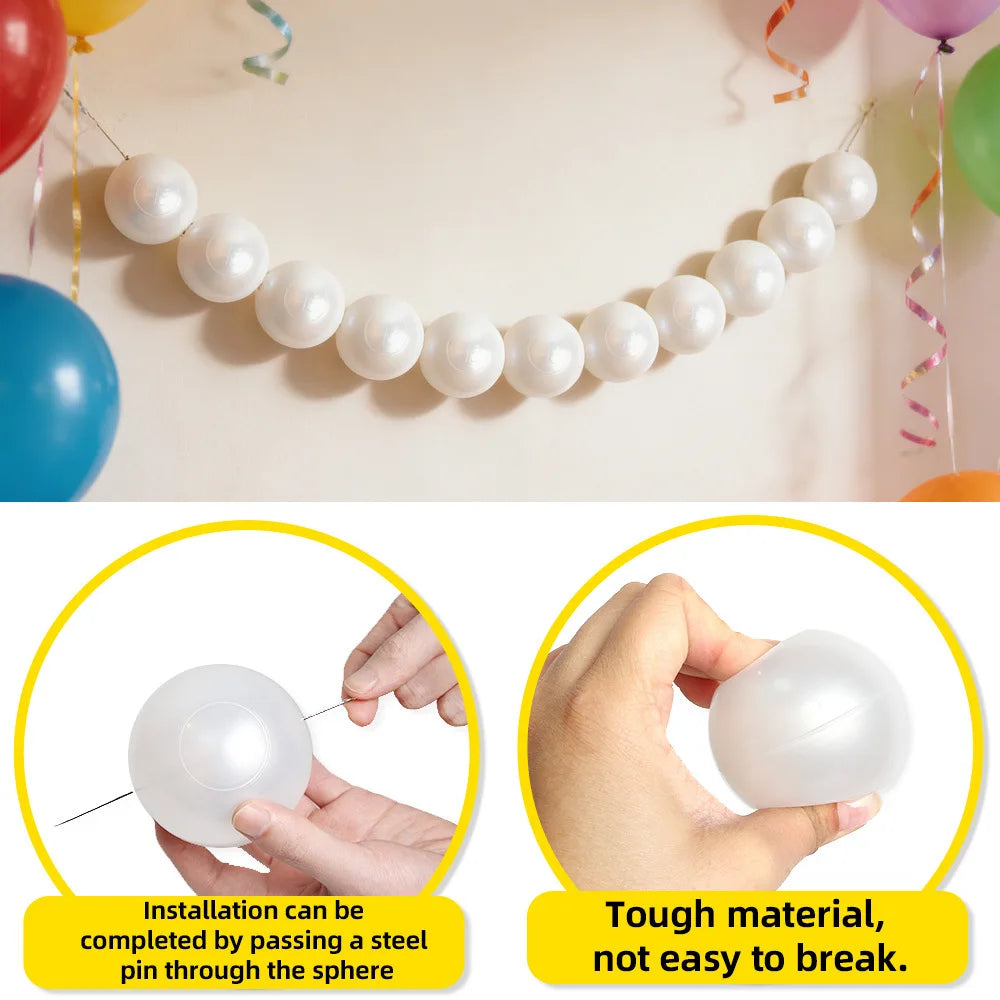 Wedding Backdrop Decor Faux Pearl Garland DIY Beaded Wreath White