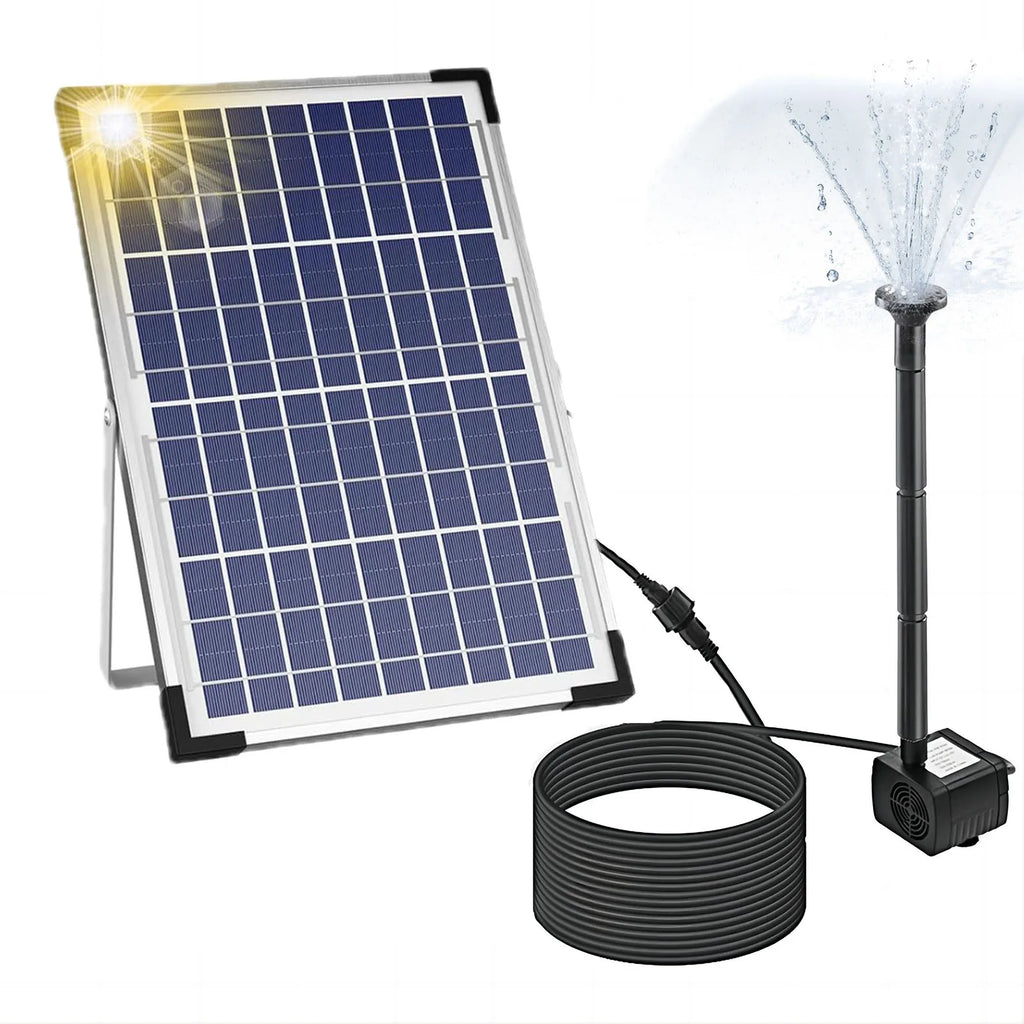 10W Solar Fountain Pump with Large Solar Panel 3 Nozzles Max. Water Height 100cm for Bird Bath Fish Tank Pond Garden Decoration Zpaxo