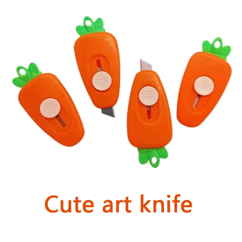 1 3 Cute Carrot Pocket Utility Knife Express Box Paper Cutter Art