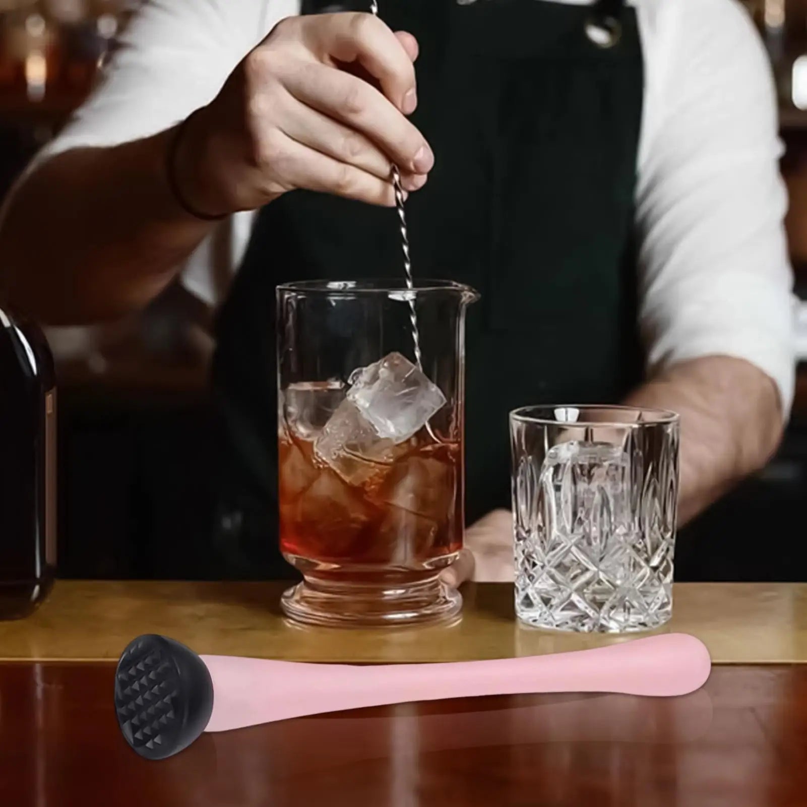 Long Handle Cocktail Muddler Mojito Smasher Professional Bar Drink